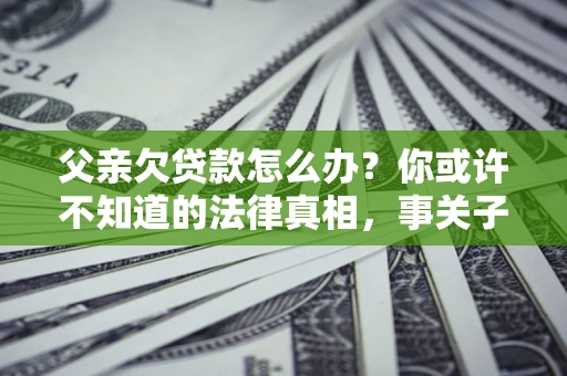 济南父亲欠贷款怎么办？你或许不知道的法律真相，事关子女未来
